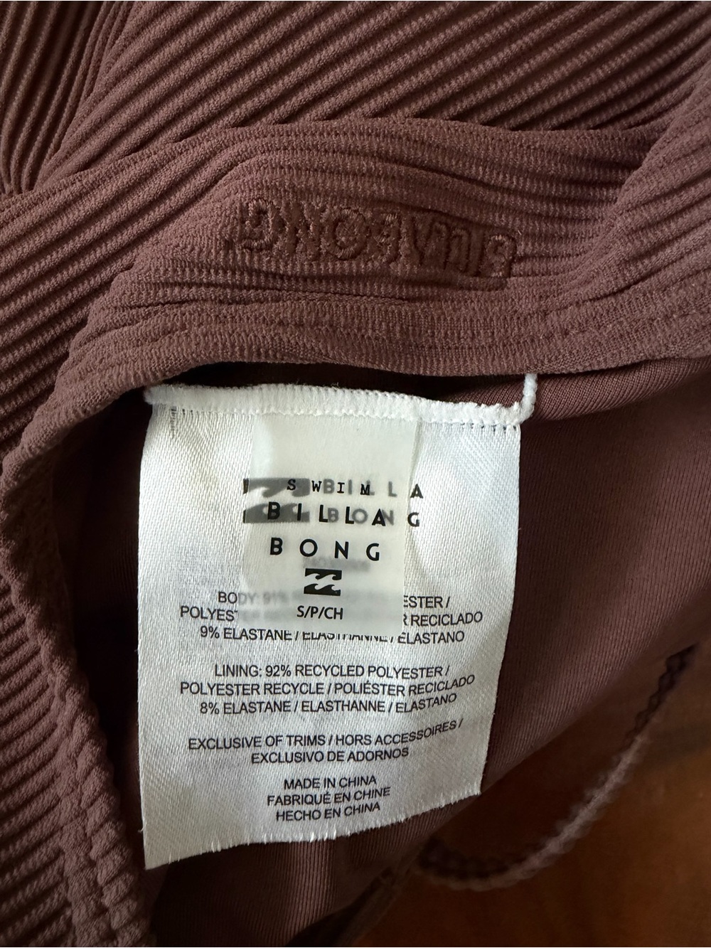 Billabong women’s One-Piece Swimsuit size Small brown ribbed - Picture 9 of 10